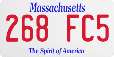 MA license plate 268FC5