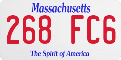 MA license plate 268FC6