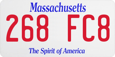 MA license plate 268FC8