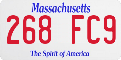 MA license plate 268FC9