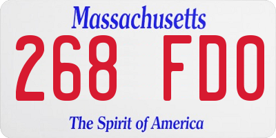 MA license plate 268FD0