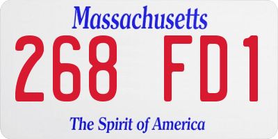 MA license plate 268FD1