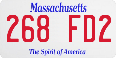 MA license plate 268FD2