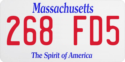MA license plate 268FD5