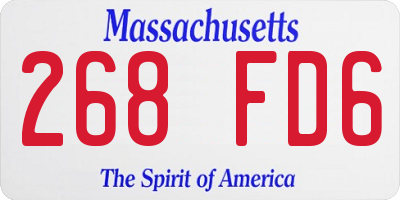 MA license plate 268FD6
