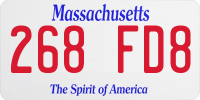MA license plate 268FD8