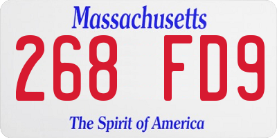 MA license plate 268FD9