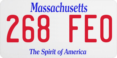MA license plate 268FE0