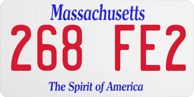 MA license plate 268FE2