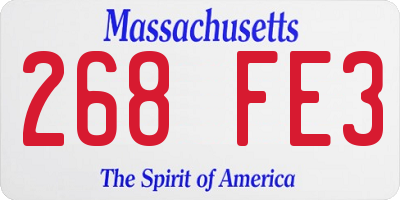 MA license plate 268FE3