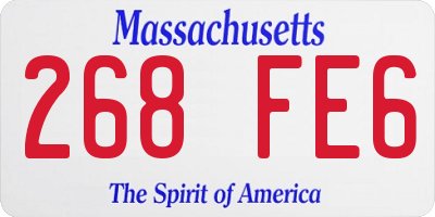 MA license plate 268FE6