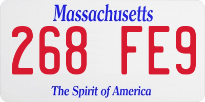 MA license plate 268FE9
