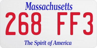 MA license plate 268FF3