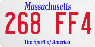MA license plate 268FF4