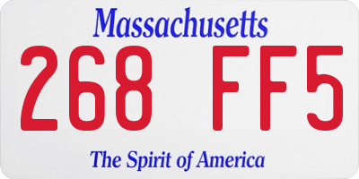 MA license plate 268FF5