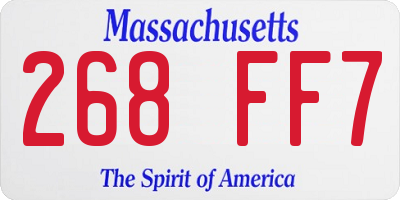 MA license plate 268FF7