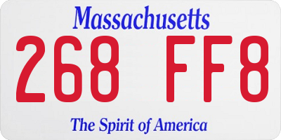MA license plate 268FF8