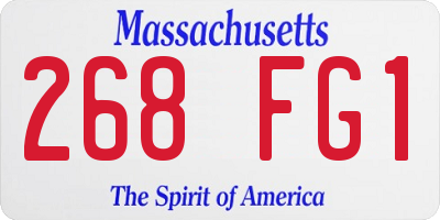 MA license plate 268FG1
