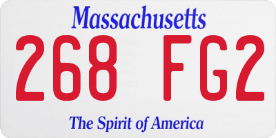 MA license plate 268FG2