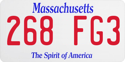 MA license plate 268FG3