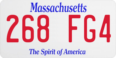 MA license plate 268FG4