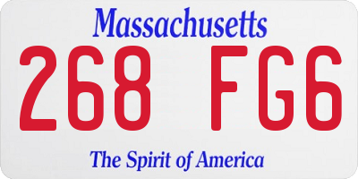 MA license plate 268FG6