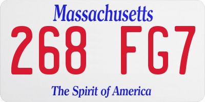 MA license plate 268FG7