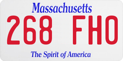 MA license plate 268FH0