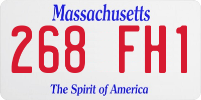 MA license plate 268FH1