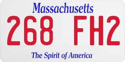 MA license plate 268FH2