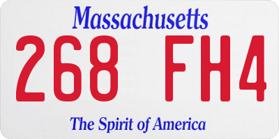 MA license plate 268FH4