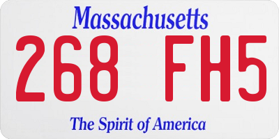 MA license plate 268FH5