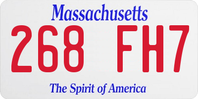 MA license plate 268FH7