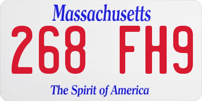 MA license plate 268FH9