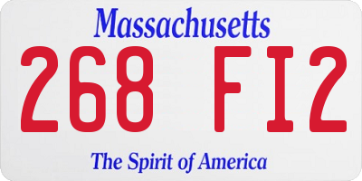 MA license plate 268FI2