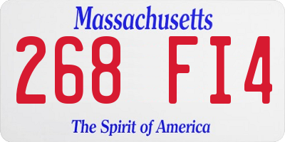 MA license plate 268FI4