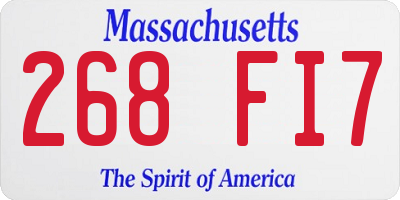 MA license plate 268FI7