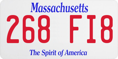 MA license plate 268FI8