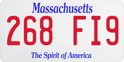 MA license plate 268FI9