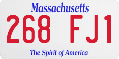 MA license plate 268FJ1