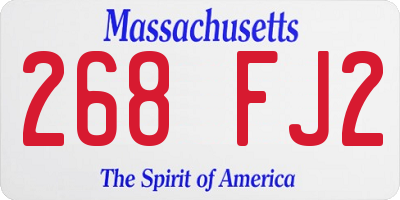 MA license plate 268FJ2