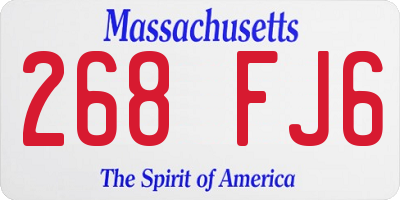 MA license plate 268FJ6
