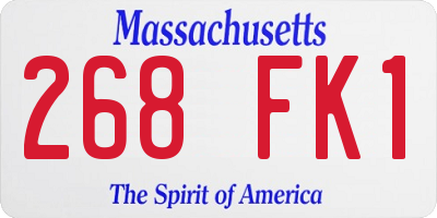 MA license plate 268FK1