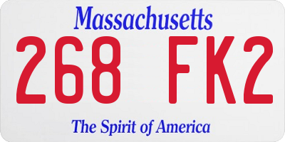 MA license plate 268FK2