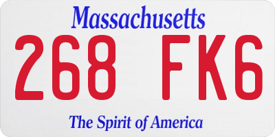 MA license plate 268FK6