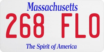 MA license plate 268FL0
