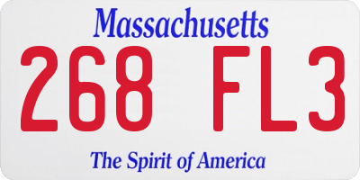 MA license plate 268FL3