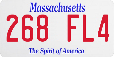 MA license plate 268FL4