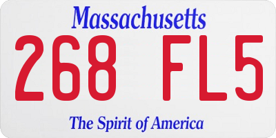 MA license plate 268FL5