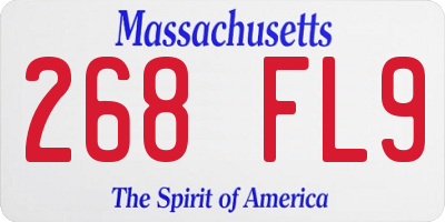 MA license plate 268FL9